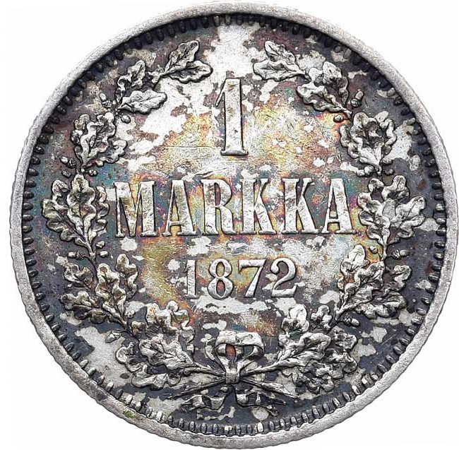 1 марка 1872 года S Для Финляндии