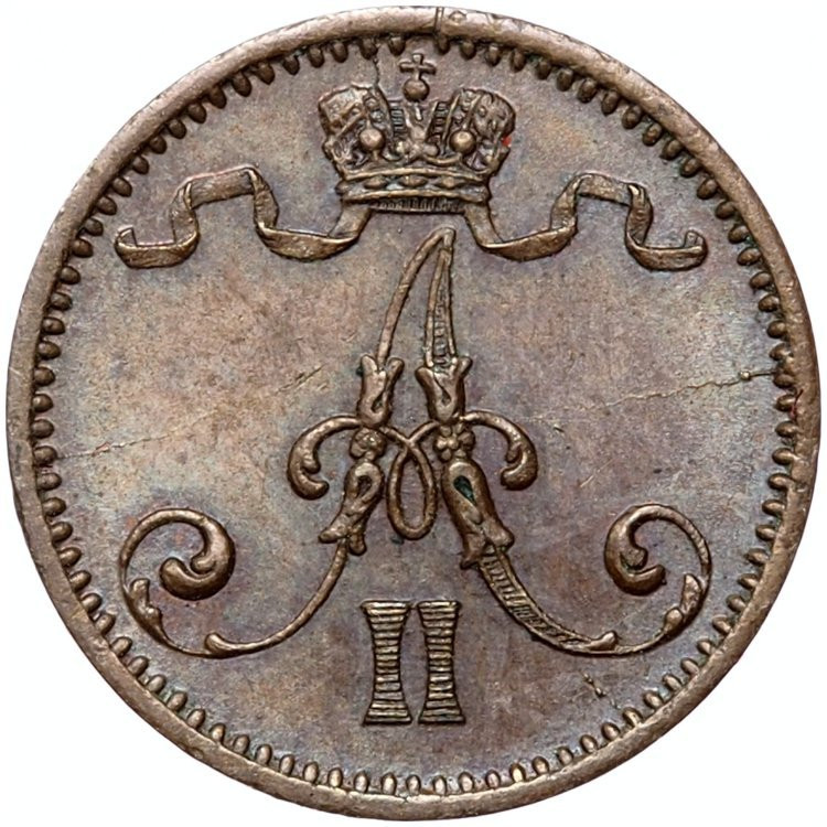 1 пенни 1874 года Для Финляндии