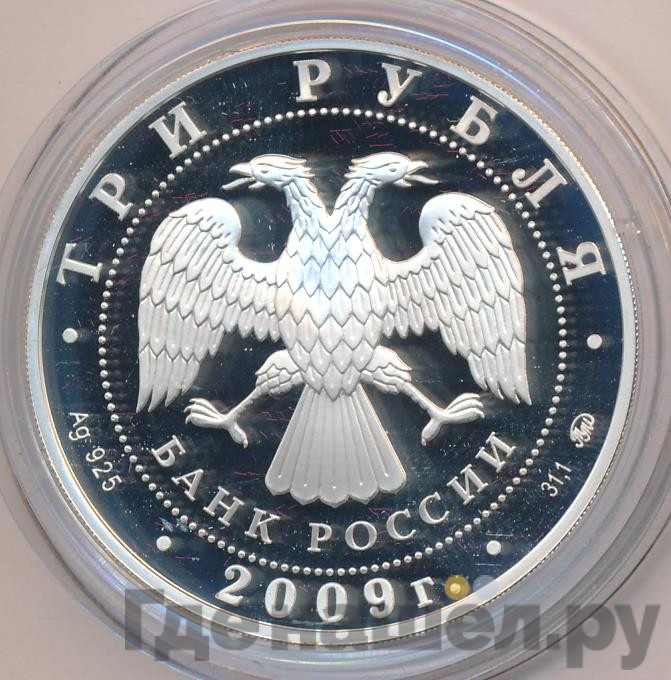 3 рубля 2009 года ММД Калмыкия