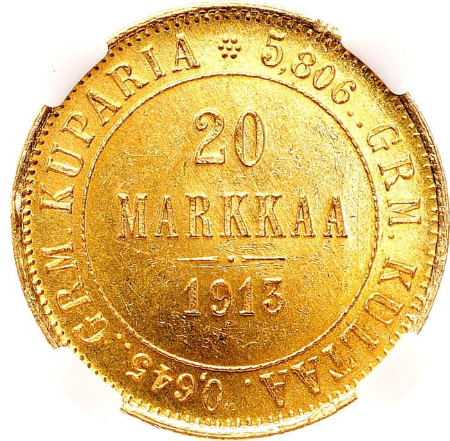20 марок 1913 года S Для Финляндии