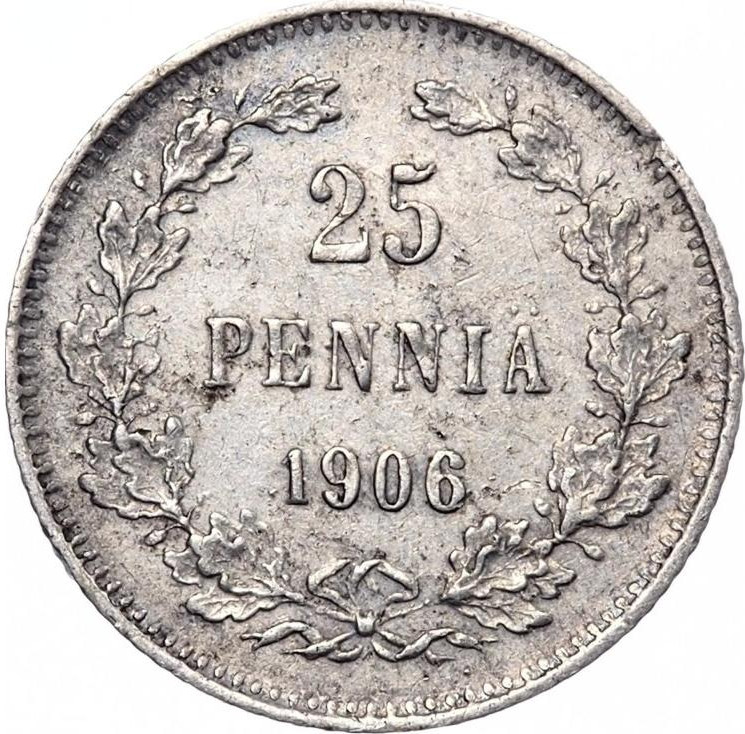 25 пенни 1906 года L Для Финляндии
