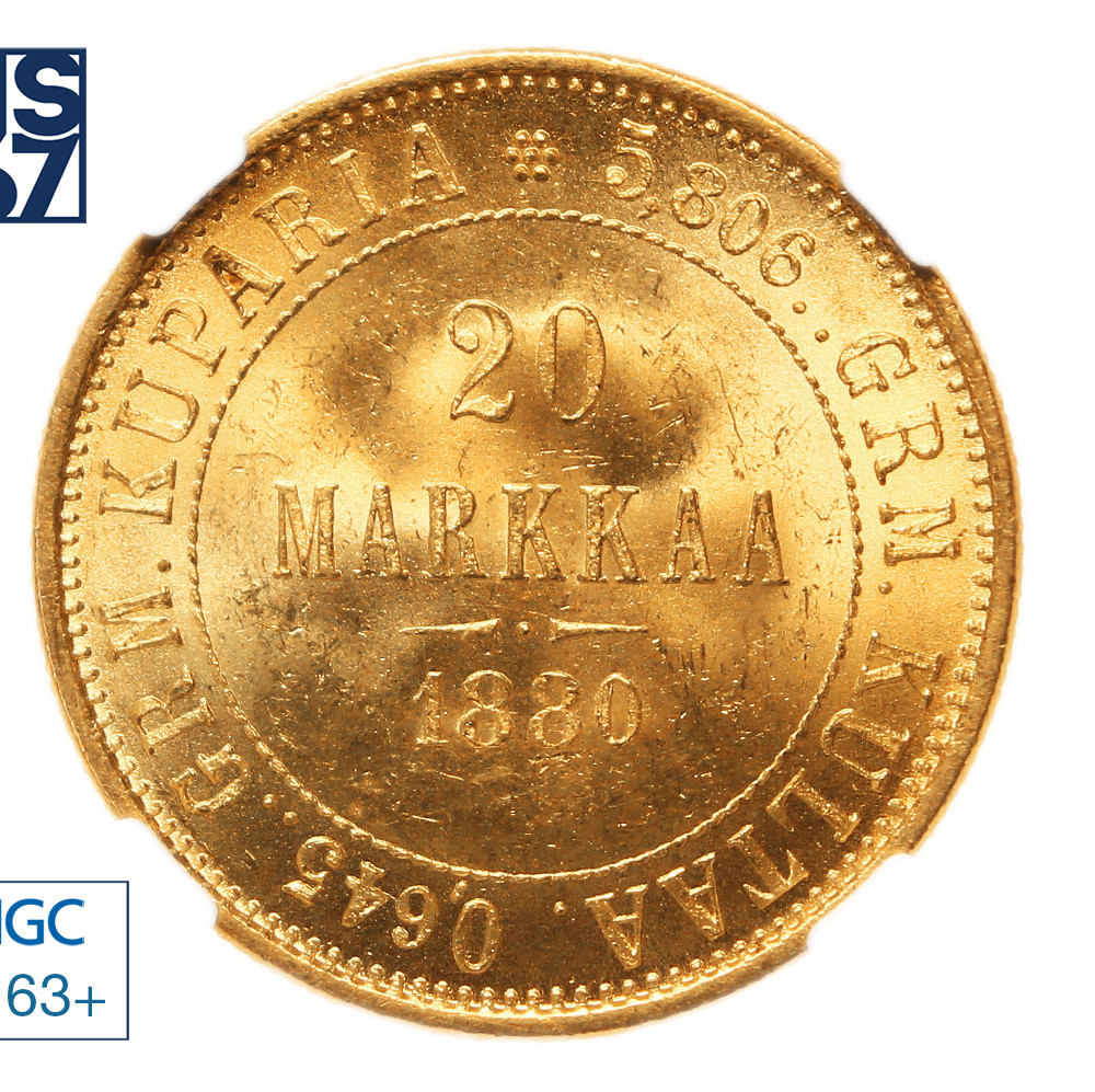20 марок 1880 года S Для Финляндии