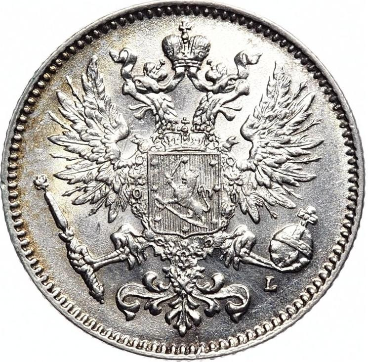 50 пенни 1911 года L Для Финляндии