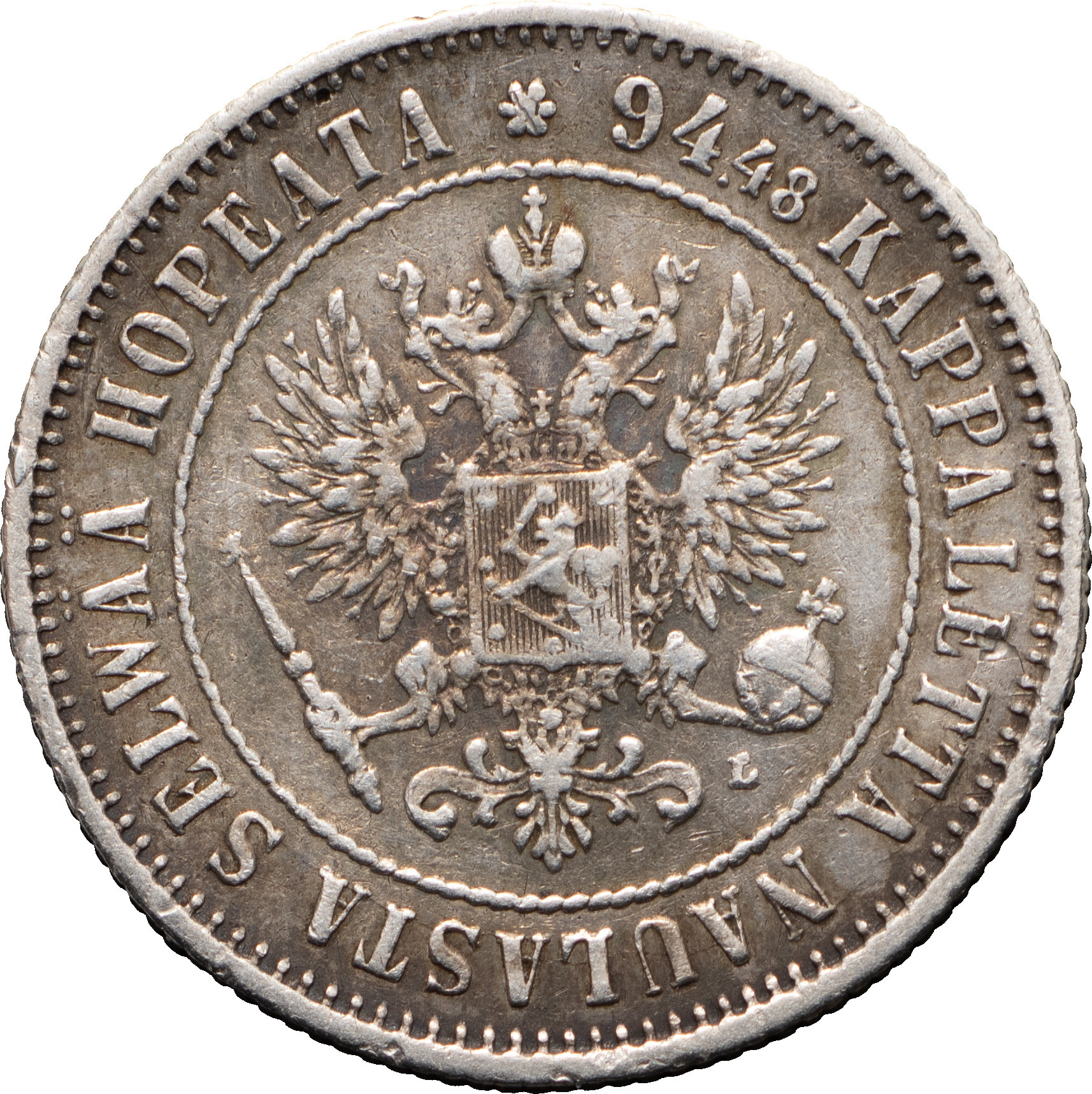 1 марка 1892 года L Для Финляндии