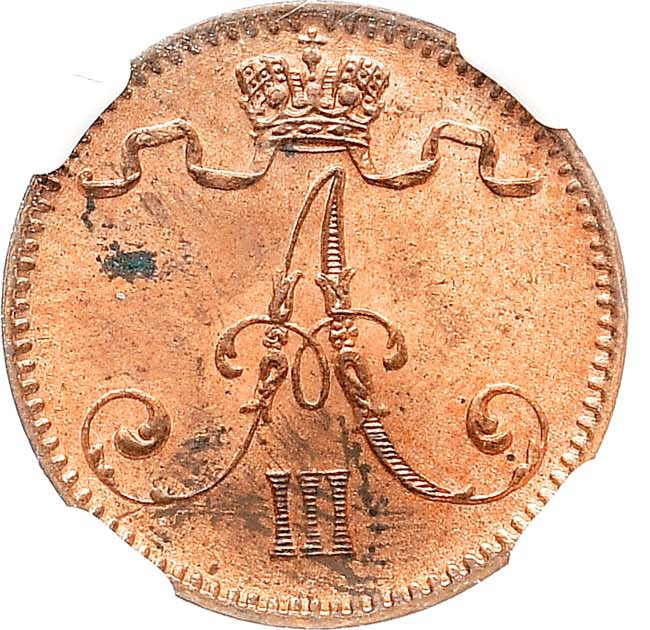 1 пенни 1893 года Для Финляндии
