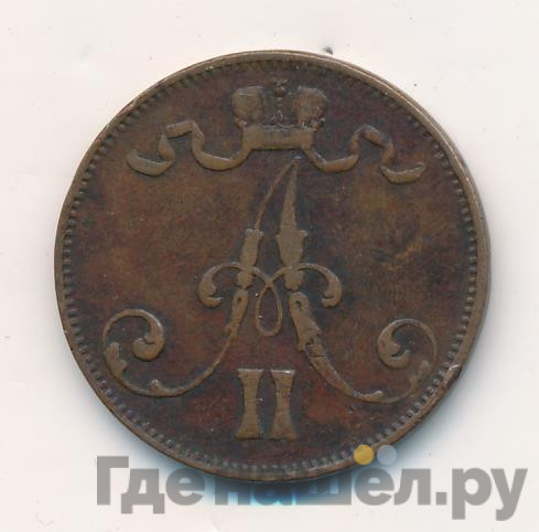 5 пенни 1872 года Для Финляндии