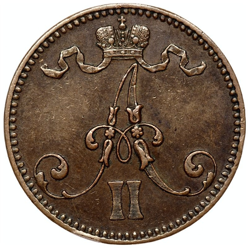 5 пенни 1866 года Для Финляндии