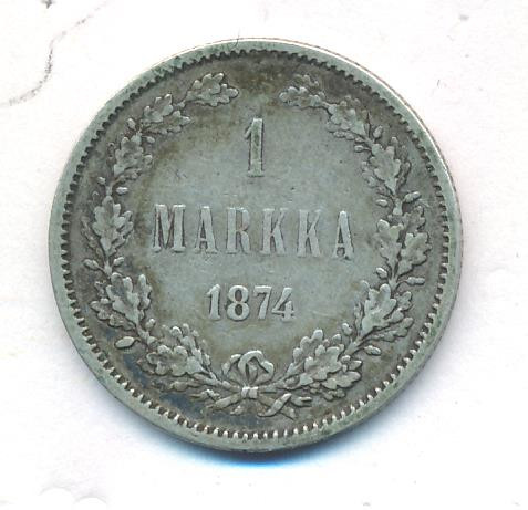 1 марка 1874 года S Для Финляндии