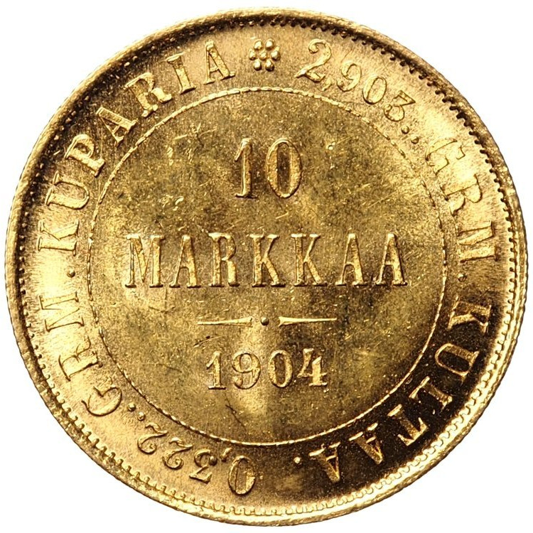 10 марок 1904 года L Для Финляндии