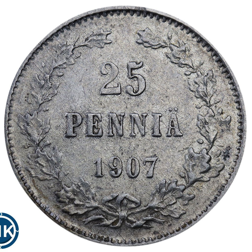 25 пенни 1907 года L Для Финляндии