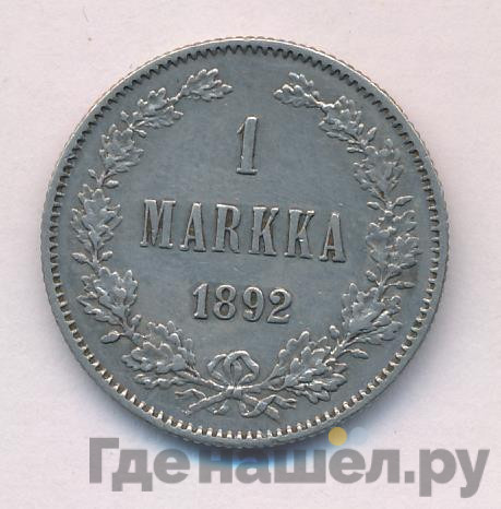 1 марка 1892 года L Для Финляндии