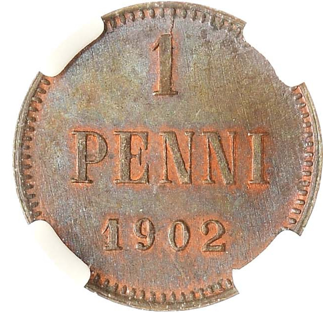 1 пенни 1902 года Для Финляндии