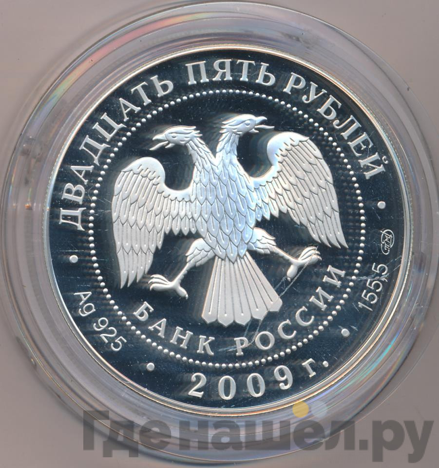 25 рублей 2009 года СПМД Никольский монастырь Старая Ладога