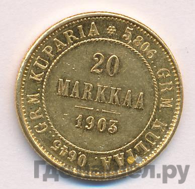 20 марок 1903 года L Для Финляндии
