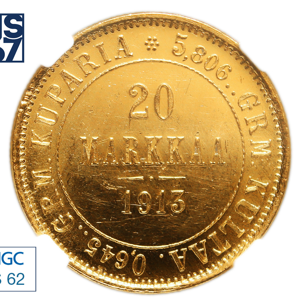 20 марок 1913 года S Для Финляндии