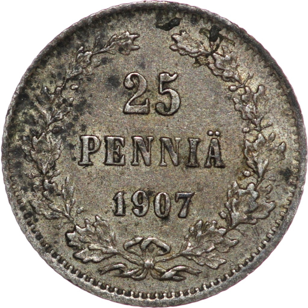 25 пенни 1907 года L Для Финляндии