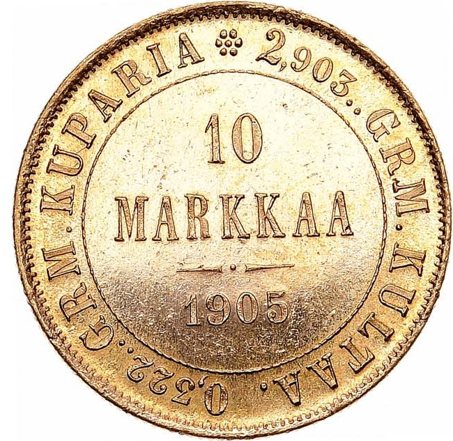 10 марок 1905 года L Для Финляндии