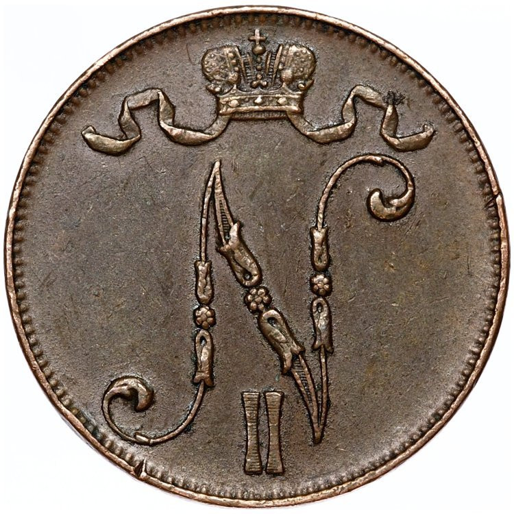 5 пенни 1910 года Для Финляндии