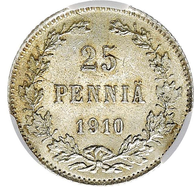 25 пенни 1910 года L Для Финляндии