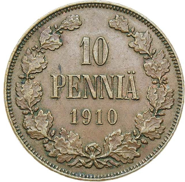 10 пенни 1910 года Для Финляндии