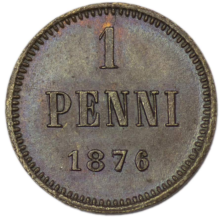 1 пенни 1876 года Для Финляндии