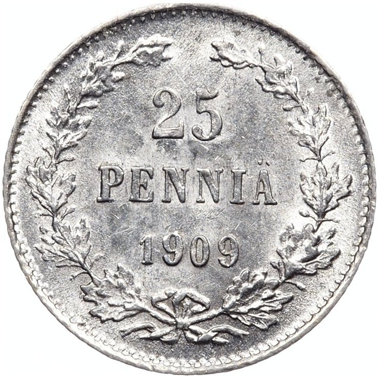 25 пенни 1909 года L Для Финляндии