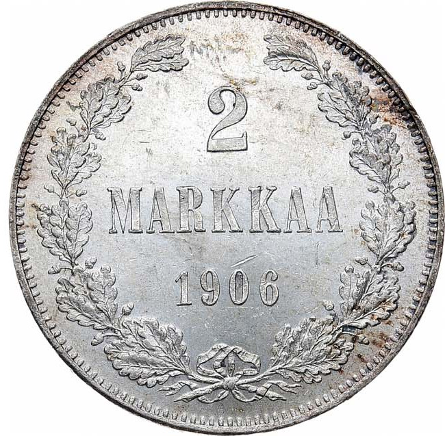 2 марки 1906 года L Для Финляндии