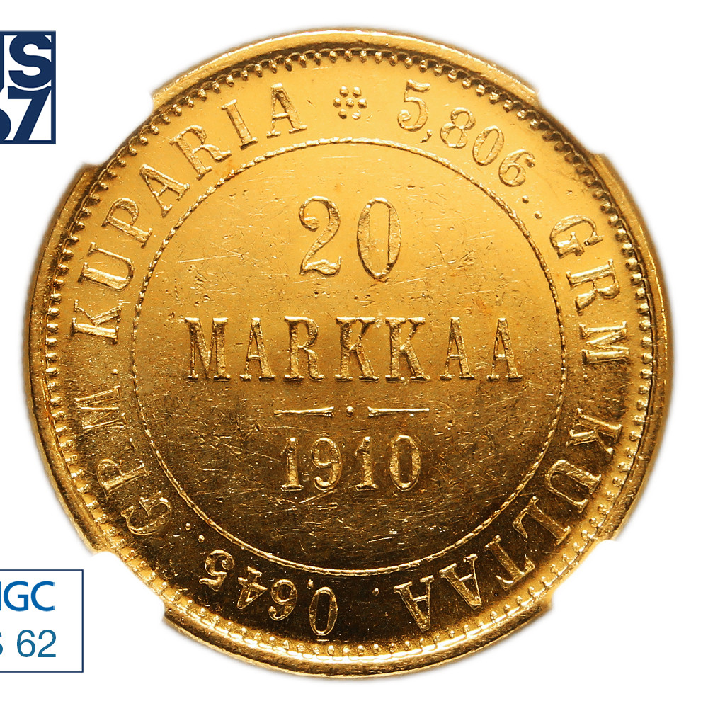 20 марок 1910 года L Для Финляндии