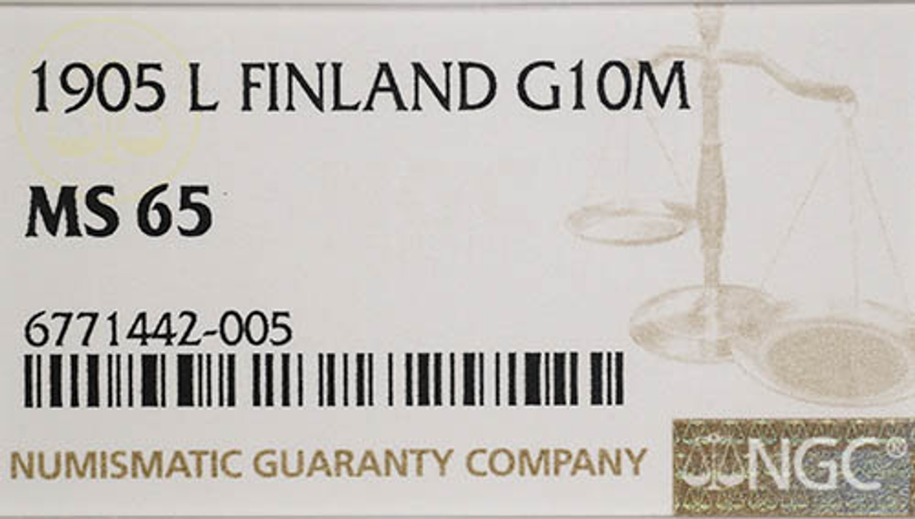 10 марок 1905 года L Для Финляндии