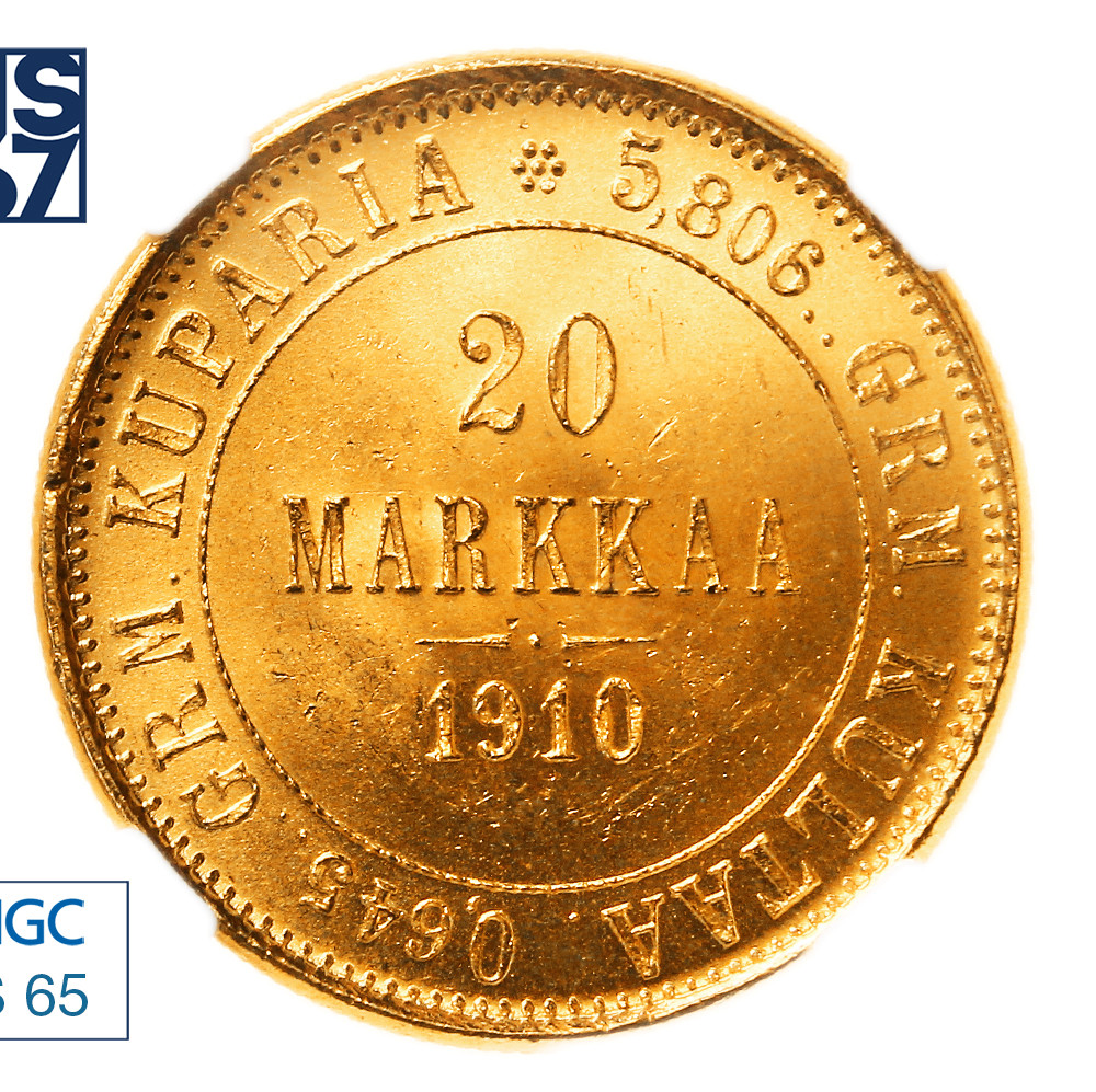 20 марок 1910 года L Для Финляндии