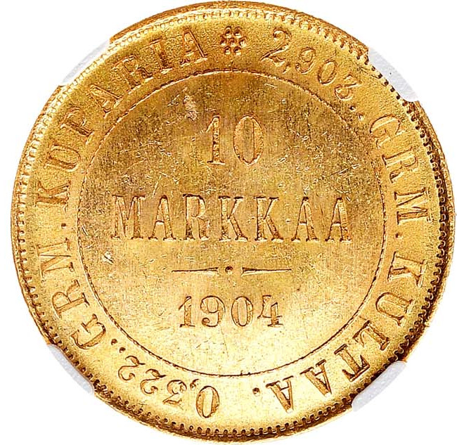 10 марок 1904 года L Для Финляндии