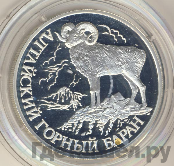 1 рубль 2001 года СПМД Красная книга - Алтайский горный баран