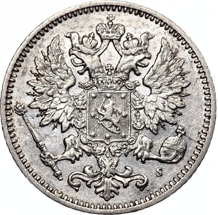 25 пенни 1873 года S Для Финляндии