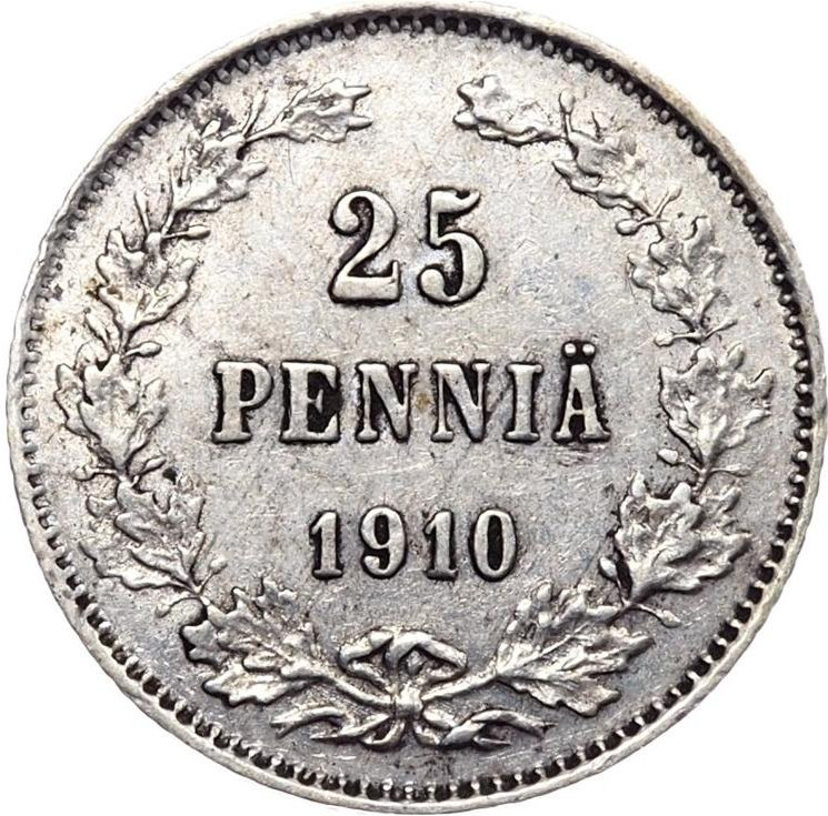 25 пенни 1910 года L Для Финляндии